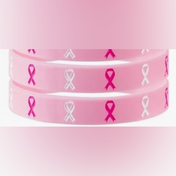 Breast Cancer Bracelets - Ribbon Breast Cancer Awareness Silicone Wristbands - Picture 4 of 15